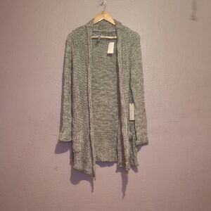 Cozy Heathered Open-Front Cardigan